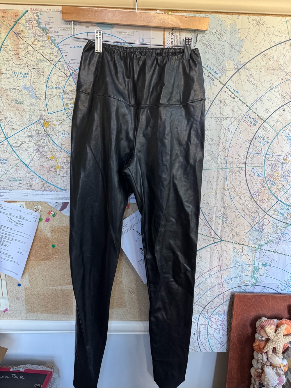 Aritzia Black Faux Leather Leggings